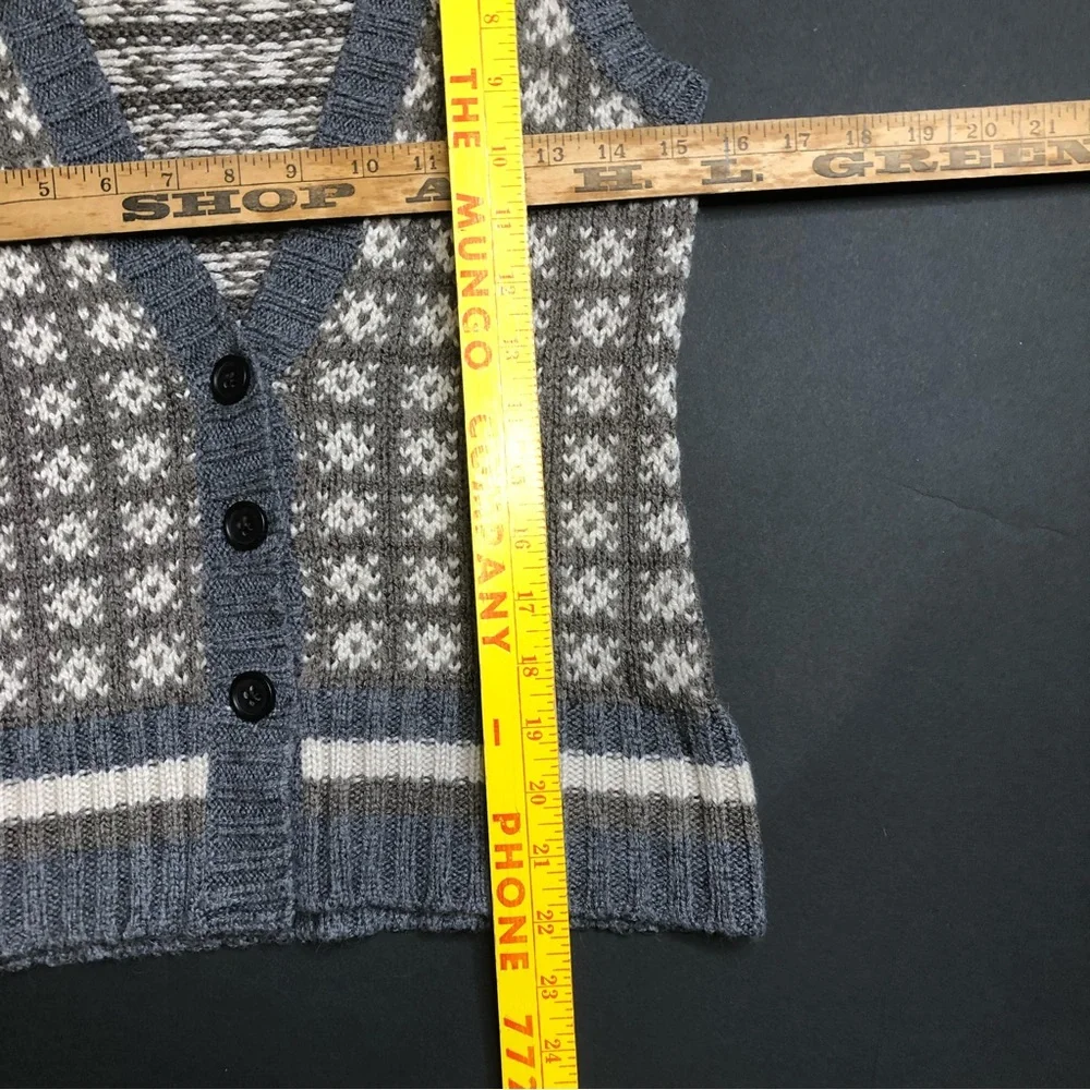 Banana Republic Sweater Vest Gray Knit Women’s S Button Up - Picture 3 of 4